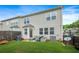 Private backyard with green lawn, patio area and privacy fence at 5830 Keystone Pt, Lithonia, GA 30058