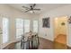 Bright breakfast nook featuring a ceiling fan and outdoor access at 709 Eastwood Rise, Stone Mountain, GA 30087