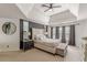 Spacious main bedroom with a tray ceiling, accent wall, and natural light, perfect for relaxing and unwinding at 709 Eastwood Rise, Stone Mountain, GA 30087