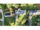 Aerial view of the property showcasing the house, pool, and lush greenery at 4353 White Oak Dr, Sugar Hill, GA 30518