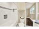 Bright bathroom features white subway tile, mosaic accents, and modern fixtures at 4353 White Oak Dr, Sugar Hill, GA 30518