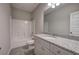 Bathroom with a white vanity, granite counters, and tiled floors at 200 Eva Way Ne, Cartersville, GA 30121