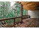 Spacious back deck overlooking the trees, with wooden railings and a view of the natural surroundings at 2682 Boulder Creek Ne Dr, Roswell, GA 30075
