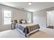 Bedroom with soft carpet, neutral decor, and a large window letting in ample natural light at 2682 Boulder Creek Ne Dr, Roswell, GA 30075