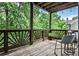 Relaxing on a covered deck with a wooden railing and views of lush greenery at 2682 Boulder Creek Ne Dr, Roswell, GA 30075