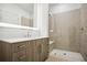 Bathroom boasts a step-in glass shower and a stylish vanity at 775 Juniper Ne St # 334, Atlanta, GA 30308