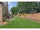 Well-maintained backyard featuring a patio and landscaped retaining wall at 3365 Buffington Ln, Cumming, GA 30040