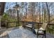 Relaxing deck space with outdoor seating, a decorative rug, and a view of the wooded backyard at 4568 Oswood Ct, Tucker, GA 30084