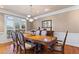 Elegant dining room with a beautiful wood table, decorative chairs, and natural light from the window at 2502 Oak Hill Ovlk, Duluth, GA 30097