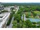 Aerial view of residential area, parks, and baseball fields in the surrounding neighborhood at 395 Pharr Ne Rd # 103, Atlanta, GA 30305