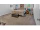 Bedroom featuring neutral carpet, baseboard trim and a metal frame bed at 1294 Parkview Nw Ln, Kennesaw, GA 30152