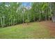 Lush green backyard with mature trees, offering privacy and a serene setting at 210 Joe Green Ln, Canton, GA 30114