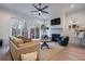Cozy living room with a modern fireplace, large windows, and comfortable seating at 2323 Mason Dr # D21, Atlanta, GA 30316