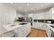 Spacious kitchen with white cabinets, a central island with seating, and stainless steel appliances at 3049 Brightwood Se Ln, Marietta, GA 30067