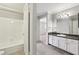 Full bathroom with tiled shower and sink with granite countertops at 6806 Glenridge Dr # E, Atlanta, GA 30328
