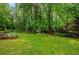 Picturesque backyard with dense trees and a sprawling lawn, creating a private oasis at 1384 Independence Way, Marietta, GA 30062