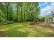 Spacious backyard with a lush lawn and shade trees at 1384 Independence Way, Marietta, GA 30062