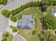 Aerial view of the backyard, showcasing privacy fence and a green lawn at 2430 Tack Hill Ct, Dacula, GA 30019