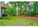 Lush green backyard features a well-manicured lawn and mature trees at 4910 Aldbury Ln, Suwanee, GA 30024
