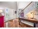 Bright foyer with hardwood floors and staircase at 501 Rabun Ct, Canton, GA 30115