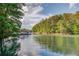 Picturesque lake view showcasing the tranquil waters, lush greenery, and private dock at 6006 Lanier Heights Cir, Buford, GA 30518