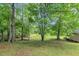 Serene backyard view with mature trees, creating a peaceful and private setting at 4820 Yeager Rd, Douglasville, GA 30135