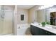 The primary bathroom offers dual sinks, a soaking tub, and a separate shower at 118 Valleyside S Dr, Dallas, GA 30157