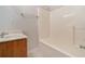 Bathroom featuring a tub/shower combo with a single vanity at 1595 Cedar Hl, Douglasville, GA 30134