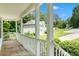 Inviting front porch with views of the surrounding neighborhood and lush greenery at 1595 Cedar Hl, Douglasville, GA 30134