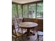 Cozy screened-in porch with wooden table and chairs with view of backyard at 3594 Broxton Ln, Snellville, GA 30039