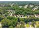 A neighborhood aerial showcases lush greenery and a house nestled among mature trees at 944 Pine Ridge Dr, Stone Mountain, GA 30087