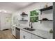 Updated kitchen features white cabinets, granite counters, stainless appliances, and modern hardware at 944 Pine Ridge Dr, Stone Mountain, GA 30087