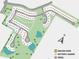 Detailed community map showcases homesites, playscape, firepit cabana, pavilion, and water features at 5315 Trescott Path, Cumming, GA 30028