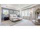 Comfortable bedroom features tray ceiling, large windows and is complemented by stylish decor at 5315 Trescott Path, Cumming, GA 30028