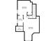 Upstairs floorplan featuring two bedrooms, bathroom and hall, providing a clear overview of the layout and dimensions at 998 Regal Hills Ln, Mableton, GA 30126