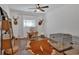 Bedroom features mounted animal decorations, hardwood floors, and natural light at 1421 Hendon Rd, Woodstock, GA 30188