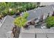 Overhead aerial of townhomes showcasing the multi-level decks for outdoor enjoyment and gatherings at 4676 Ivygate Se Cir, Atlanta, GA 30339