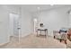 Bedroom with neutral walls, carpeted floor and open door to bathroom at 4676 Ivygate Se Cir, Atlanta, GA 30339