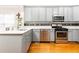 Well-appointed kitchen with gray cabinetry, stainless appliances, and modern finishes at 2610 Oglethorpe Ne Cir, Brookhaven, GA 30319