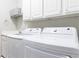 Clean and organized laundry room with modern appliances, countertop, and storage at 2610 Oglethorpe Ne Cir, Brookhaven, GA 30319