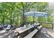 Inviting outdoor deck with picnic tables and lounge area, perfect for relaxing in the shade of mature trees at 2936 Summitop Ne Rd, Marietta, GA 30066