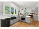 Contemporary kitchen with stainless steel appliances, gray cabinets, and a seamless layout at 2936 Summitop Ne Rd, Marietta, GA 30066