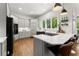 Modern kitchen features a large island, stainless steel appliances, and gray cabinets at 2936 Summitop Ne Rd, Marietta, GA 30066