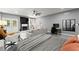 Open living area featuring a fireplace, sofa, desk and bed, offering a versatile and comfortable living space at 2936 Summitop Ne Rd, Marietta, GA 30066
