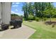 Grassy backyard with patio area, lush greenery, and privacy fence. Perfect for outdoor enjoyment at 6780 Cedar Glen Rd, Peachtree Corners, GA 30360