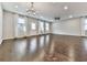 Spacious living room with recessed lighting, hardwood floors, and modern ceiling fan at 1020 Broadview Dr, Marietta, GA 30062