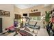 Spacious workout room features a variety of workout equipment, large window and modern decor at 3192 Paces Mill Rd, Atlanta, GA 30339