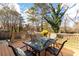 Outdoor deck with table and chairs under a bright blue sky at 3224 Canary Ct, Decatur, GA 30032
