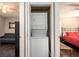 Conveniently located, stacked washer and dryer unit inside a closet at 3224 Canary Ct, Decatur, GA 30032