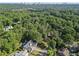 Aerial view of a beautiful estate nestled among lush greenery with city skyline in the distance at 4785 Merlendale Ct, Atlanta, GA 30327